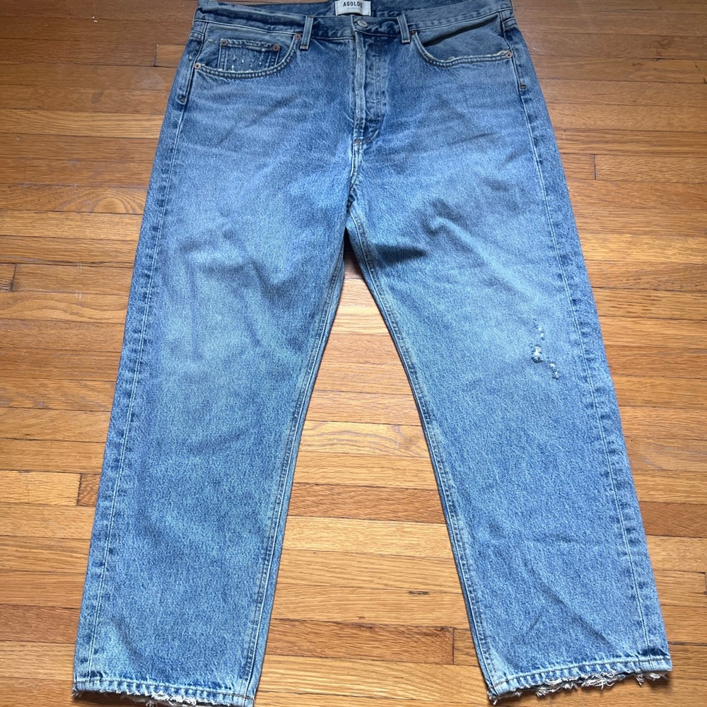 Agolde Light Blue Straight Jeans